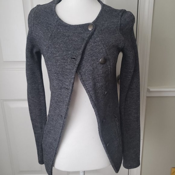 ZARA Wool Blend Grey Jacket Size Small - Picture 1 of 5